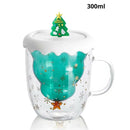 Caneca Natal em Vidro Duplo com Tampa