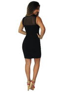 Vestido Feminino Curto Tubinho Social com Tulê no Busto