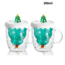 Caneca Natal em Vidro Duplo com Tampa