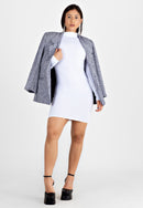 Vestido Feminino Manga Longa e Gola Alta Tubinho Branco