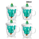 Caneca Natal em Vidro Duplo com Tampa
