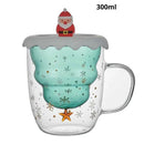 Caneca Natal em Vidro Duplo com Tampa