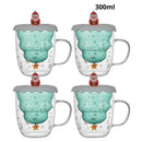 Caneca Natal em Vidro Duplo com Tampa