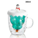 Caneca Natal em Vidro Duplo com Tampa