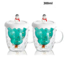 Caneca Natal em Vidro Duplo com Tampa