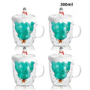 Caneca Natal em Vidro Duplo com Tampa