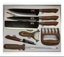 Kit Churrasco Profissional: Aço Inox Antiaderente com Faca de Trinchar