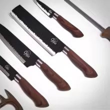 Kit Churrasco Profissional: Aço Inox Antiaderente com Faca de Trinchar