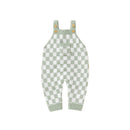 Macacão Bebê Xadrez com Botões de Madeira